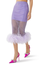 Crystal Midi Feather Skirt